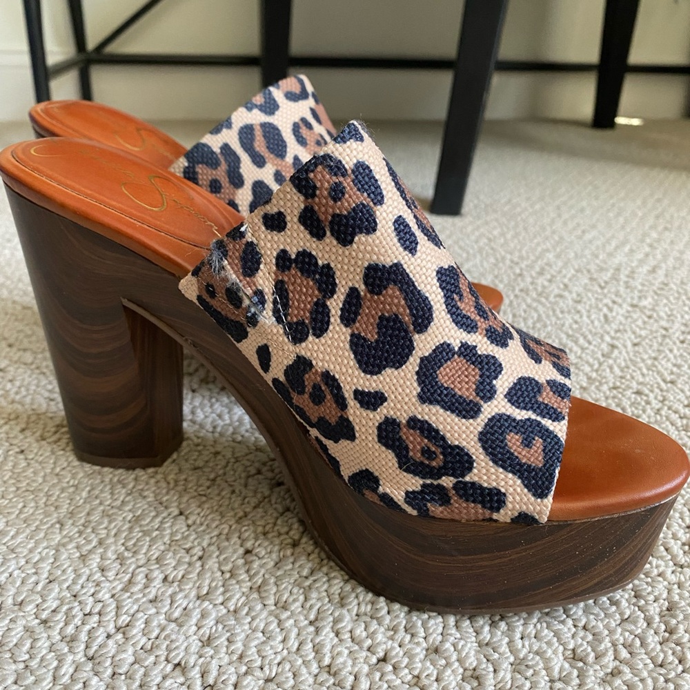 Jessica Simpson Leopard Mule Pumps